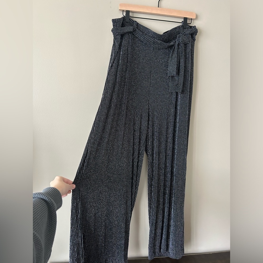 NWT Torrid Wide Leg Black and Silver Glitter Pants Womens 2X - Picture 5 of 15